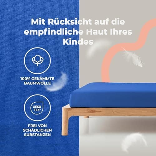 Soft Dream Spannbettlaken 90x200 cm Dunkelgrau – 100% gekämmte Baumwolle Jersey – für Kinder- & Juniorbett