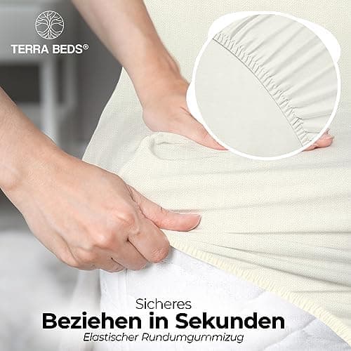 Premium Spannbettlaken 140x200–160x200 cm | 100% Baumwoll‑Jersey 160 g/m² | OEKO‑TEX MADE IN GREEN | 10 Farben