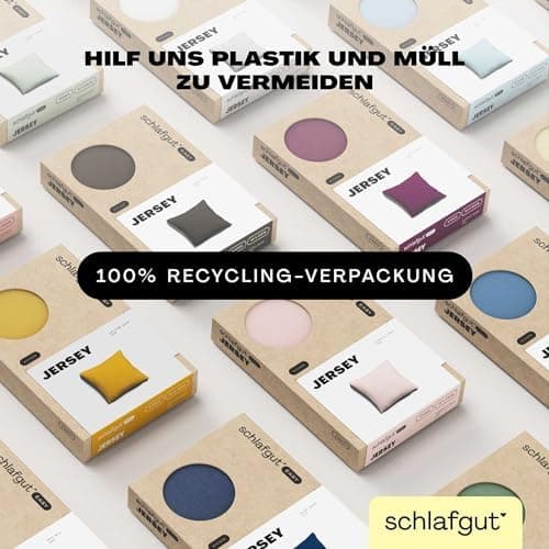 Schlafgut Easy Jersey Kissenbezug 40 x 40 cm – 100% Baumwolle, superweich & atmungsaktiv, Green Mid