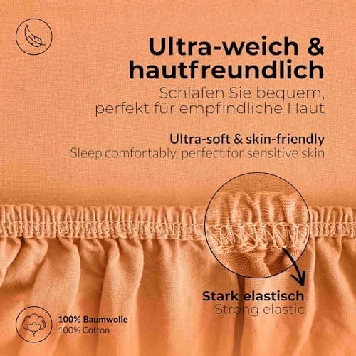 etérea Jersey-Spannbettlaken 80x200 cm Weiß – 100% Baumwolle, OEKO-TEX MADE IN GREEN & STANDARD 100