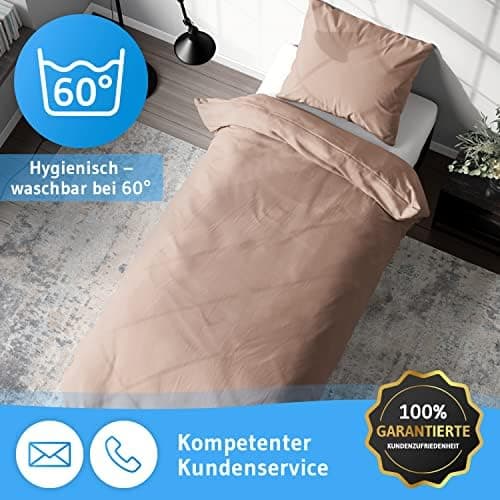 Bettwäsche 135x200 – 100% Renforce Baumwolle (OEKO-TEX STANDARD 100) | Set: Bettbezug 135x200 + Kissenbezug 80x80