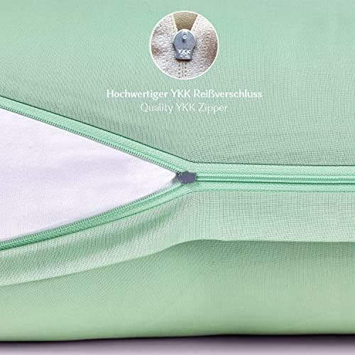 2er-Set Kissenbezüge 40 x 80 cm – Renforcé, 100% Baumwolle, superweich mit Reißverschluss, Babyrosa