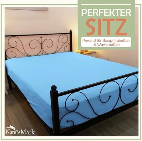 NatureMark Mikrofaser-Spannbettlaken 90x200–100x200 cm, türkis