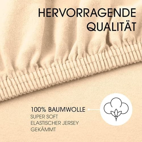CelinaTex Jersey-Spannbettlaken 90x200–100x200 cm bis 26 cm Matratzenhöhe | 100% gekämmte Baumwolle | OEKO‑TEX STANDARD