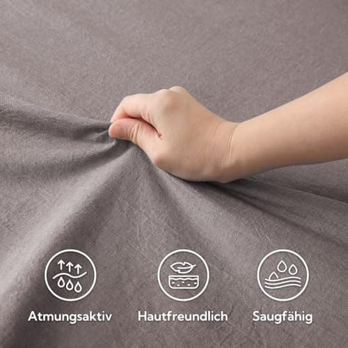 SOULFUL Spannbettlaken 120 x 200 cm (bis 25 cm Matratzenhöhe) – 100% gewaschene Baumwolle, atmungsaktiv & leinenartiger