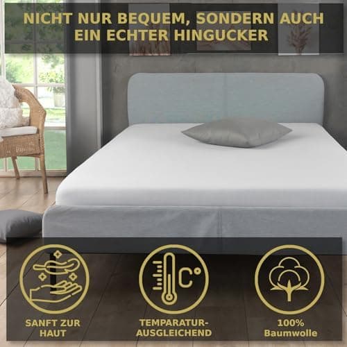 MALIKA® Spannbettlaken 120x200 cm – Jersey-Baumwolle Spannbetttuch, passend für Matratzen bis 28 cm