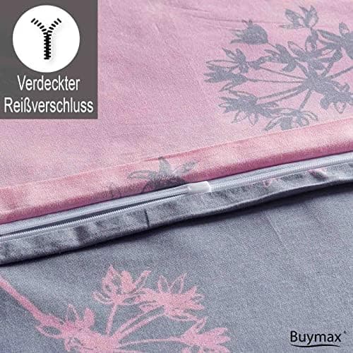 Buymax® Bettwäsche 200x200 3‑teilig (inkl. 2 x 80x80) – 100% Baumwolle Renforcé, OEKO‑TEX STANDARD 100