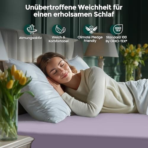 Utopia Bedding Spannbettlaken 120 x 200 cm für Matratzen bis 30 cm – gebürstete Mikrofaser, OEKO‑TEX® STANDARD 100