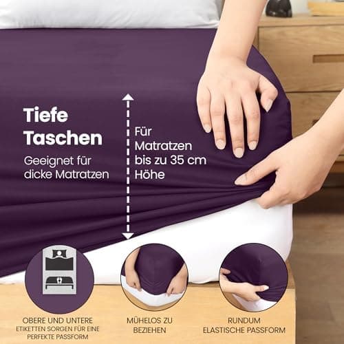 Utopia Bedding Spannbettlaken 180×200 cm – Grau, gebürstete Polyester‑Mikrofaser, OEKO‑TEX zertifiziert