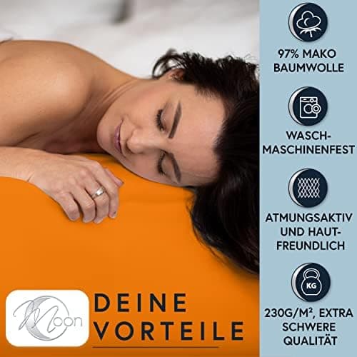 MOON-Luxury Spannbettlaken/Spannbetttuch Jersey-Stretch 230 g/m² OEKO-TEX – anthrazit, 90×200–100×220
