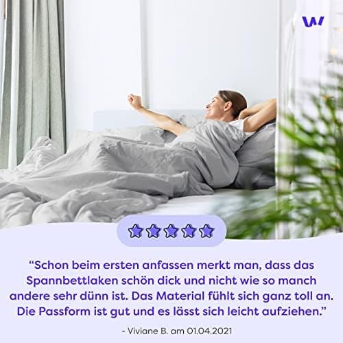 Wolkenfeld Spannbettlaken 180x200–200x220 cm | Premium Jersey-Baumwolle mit 5% Lycra | Für Matratzen bis 40 cm – Anthraz