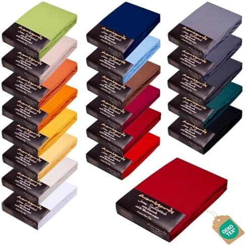 AVANTGARDE Spannbettlaken 180x200–200x220 cm, 40 cm Steg – 100% Jersey-Baumwolle 170 g/m², OEKO-TEX – passend für Boxspr
