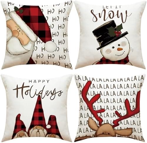 4er Set Kissenbezüge Weihnachten 40×80 cm – festliche Kissenhüllen für Sofa & Wohnzimmer