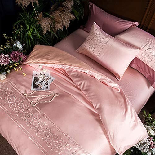 AB Version Bettwäsche-Set 4‑teilig – Pure Cotton Washed Silk, einfarbig für 1,5 m Bett