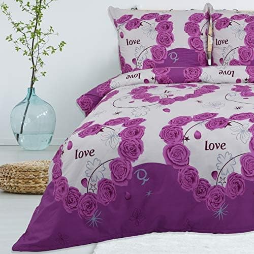 Buymax® Bettwäsche 200x200 3‑teilig (inkl. 2 x 80x80) – 100% Baumwolle Renforcé, OEKO‑TEX STANDARD 100