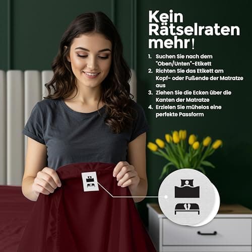 Utopia Bedding Spannbettlaken 120 x 200 cm für Matratzen bis 30 cm – gebürstete Mikrofaser, OEKO‑TEX® STANDARD 100