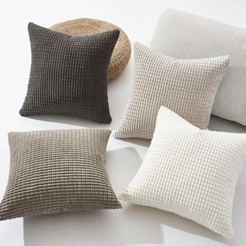 Topfinel Kissenbezüge 40x40 cm 4er-Set Rosa – Cord-Optik, flauschig, GRS‑zertifiziert