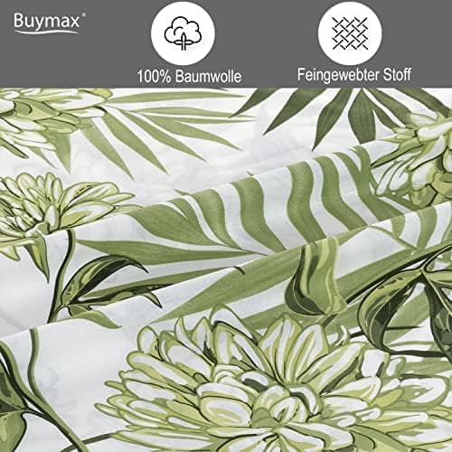 Buymax® Bettwäsche 200x200 3‑teilig (inkl. 2 x 80x80) – 100% Baumwolle Renforcé, OEKO‑TEX STANDARD 100