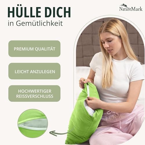 NatureMark Jersey Kissenbezüge – weich & atmungsaktiv, hautfreundlich – 40x40 cm, Anthrazit