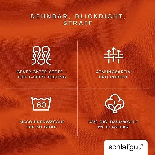 Schlafgut Pure Spannbettlaken 90x200 bis 100x220 cm – 95% Bio-Baumwolle & 5% Elasthan, Oeko-TEX zertifiziert – passend f
