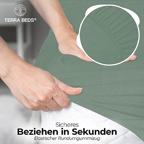 Premium Spannbettlaken 140x200–160x200 cm | 100% Baumwoll‑Jersey 160 g/m² | OEKO‑TEX MADE IN GREEN | 10 Farben