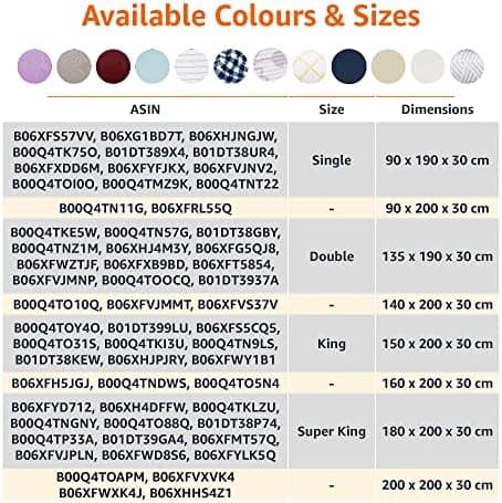 Amazon Basics Spannbettlaken – Mikrofaser Spannbetttuch 150 x 200 x 30 cm (für Matratzen bis 30 cm)