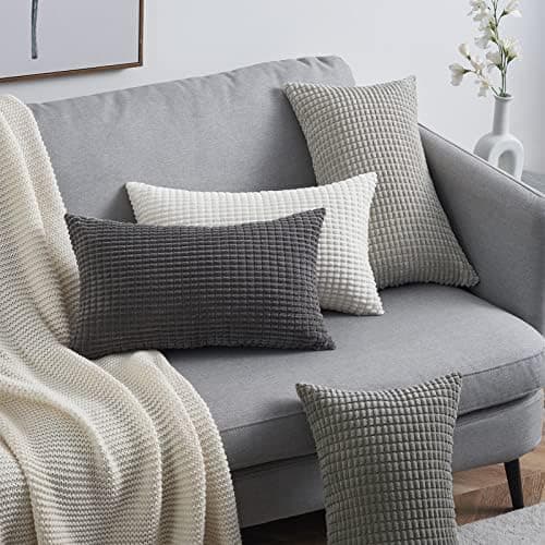 Topfinel Kissenbezüge 40x40 cm 4er-Set Rosa – Cord-Optik, flauschig, GRS‑zertifiziert