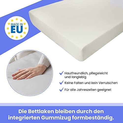 Spannbettlaken 100% Baumwolle Jersey – Für Kinder, weich & atmungsaktiv
