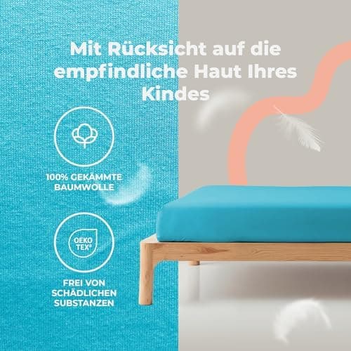 Soft Dream Spannbettlaken 90x200 cm Dunkelgrau – 100% gekämmte Baumwolle Jersey – für Kinder- & Juniorbett
