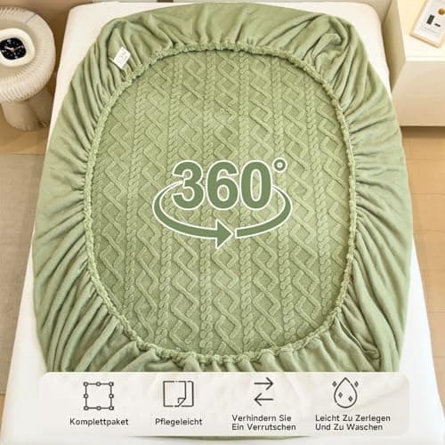 Spannbettlaken Winter Extra Warm aus hochdichtem Taftvlies – 90×200 cm (Bettlaken + Kissenbezug für Einzelbett)
