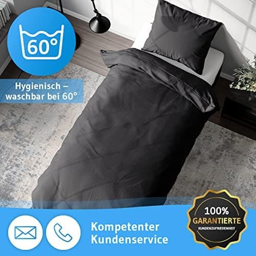 Bettwäsche 135x200 – 100% Renforce Baumwolle (OEKO-TEX STANDARD 100) | Set: Bettbezug 135x200 + Kissenbezug 80x80