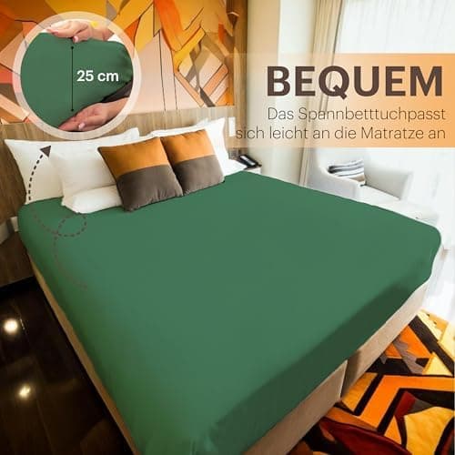 NatureMark Jersey-Spannbettlaken 2er-Pack – 100% Baumwolle, 90 x 200–100 x 200 cm, Creme/Natur