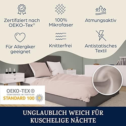 sleepwise Bettwäsche 135x200 Mikrofaser – ÖKO‑TEX zertifiziert, bügelfrei & knitterfrei, 2‑tlg. (inkl. 80x80 cm Kissenbe