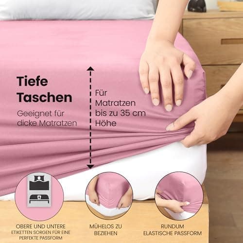 Utopia Bedding Spannbettlaken 180×200 cm – Grau, gebürstete Polyester‑Mikrofaser, OEKO‑TEX zertifiziert