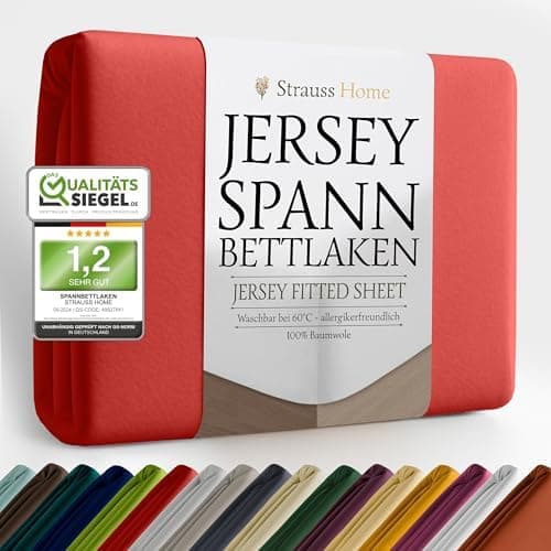 Jersey-Spannbettlaken / Spannbetttuch – 100% Baumwolle, 180x200–200x200 cm