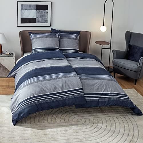 BEDSURE Bettwäsche-Set 135x200 (4-teilig) – Wendebettwäsche OEKO-TEX STANDARD 100 mit Reißverschluss, 2×80x80 Kissenbezü