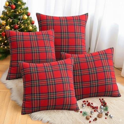 Kissenbezug Weihnachten 2er Set kariert 45×45 cm
