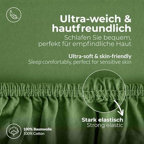 etérea Jersey-Spannbettlaken 80x200 cm Weiß – 100% Baumwolle, OEKO-TEX MADE IN GREEN & STANDARD 100