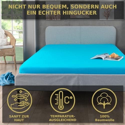 MALIKA® Spannbettlaken 120x200 cm – Jersey-Baumwolle Spannbetttuch, passend für Matratzen bis 28 cm