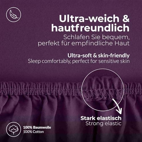 etérea Jersey-Spannbettlaken 80x200 cm Weiß – 100% Baumwolle, OEKO-TEX MADE IN GREEN & STANDARD 100