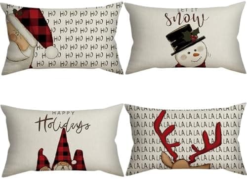 4er Set Kissenbezüge Weihnachten 40×80 cm – festliche Kissenhüllen für Sofa & Wohnzimmer