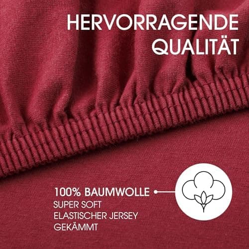 CelinaTex Jersey-Spannbettlaken 90x200–100x200 cm bis 26 cm Matratzenhöhe | 100% gekämmte Baumwolle | OEKO‑TEX STANDARD
