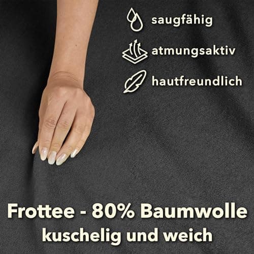STUDIO Basic Frottee-Spannbettlaken 90 x 200 cm – weiches 80% Baumwolle/20% Polyester, elastisch & bügelfrei, OEKO-TEX f