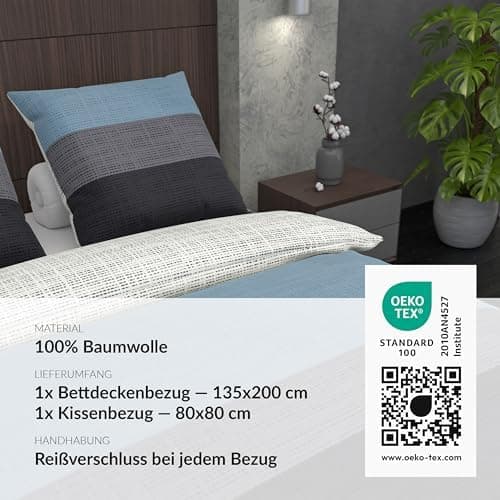 LARAWELL Bettwäsche-Set 135x200 Baumwolle