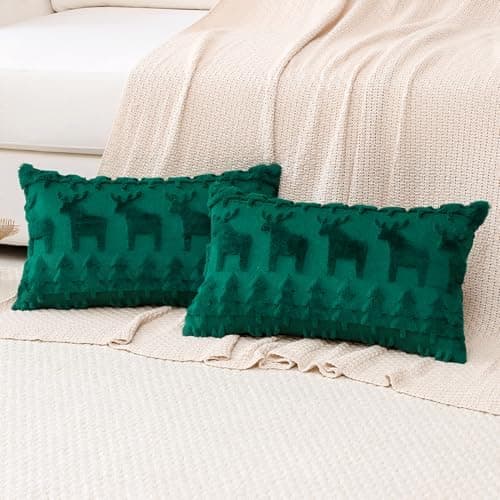 Artscope 2er-Set Kissenbezüge (40x40 cm) – weicher Kurzplüsch Wollsamt, Schneeflocke Creme Beige