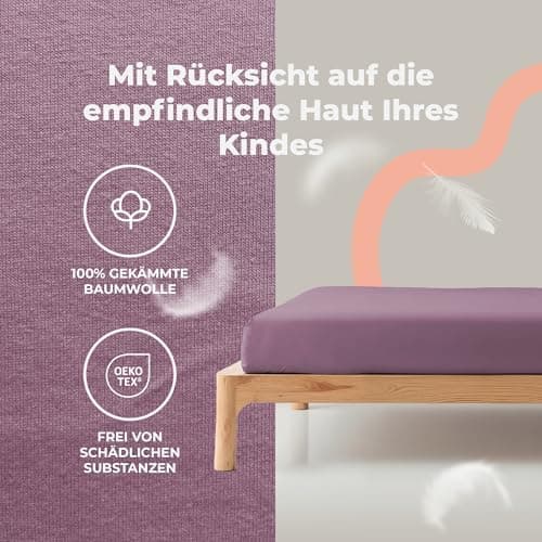 Soft Dream Spannbettlaken 90x200 cm Dunkelgrau – 100% gekämmte Baumwolle Jersey – für Kinder- & Juniorbett