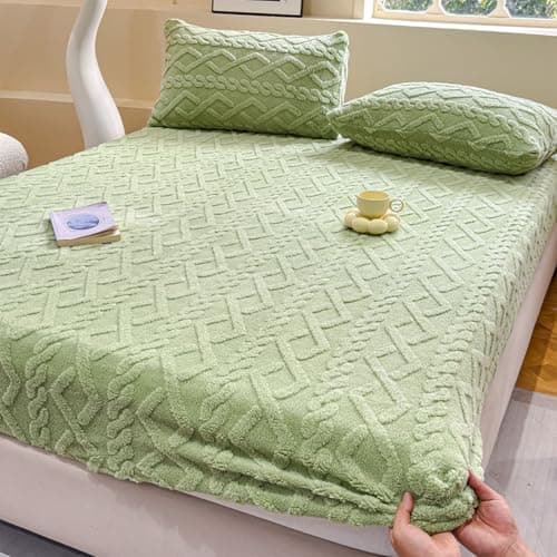 Spannbettlaken Winter Extra Warm aus hochdichtem Taftvlies – 90×200 cm (Bettlaken + Kissenbezug für Einzelbett)