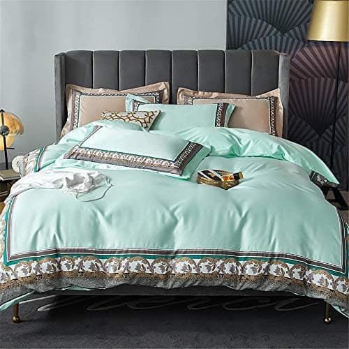 AB Version Bettwäsche-Set 4‑teilig – Pure Cotton Washed Silk, einfarbig für 1,5 m Bett