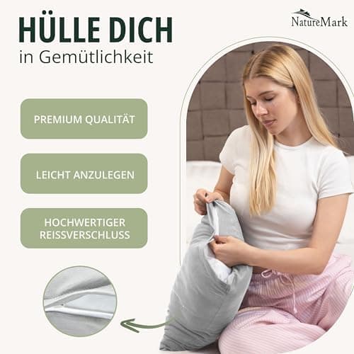 NatureMark Jersey Kissenbezüge – weich & atmungsaktiv, hautfreundlich – 40x40 cm, Anthrazit