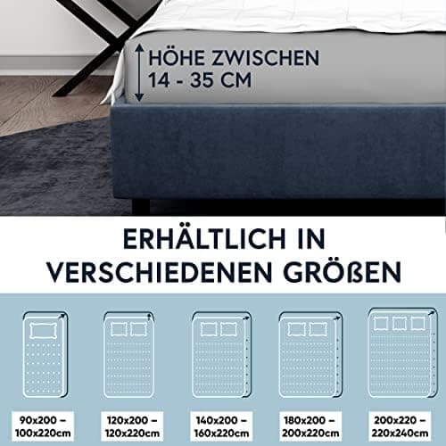MOON-Luxury Spannbettlaken/Spannbetttuch Jersey-Stretch 230 g/m² OEKO-TEX – anthrazit, 90×200–100×220